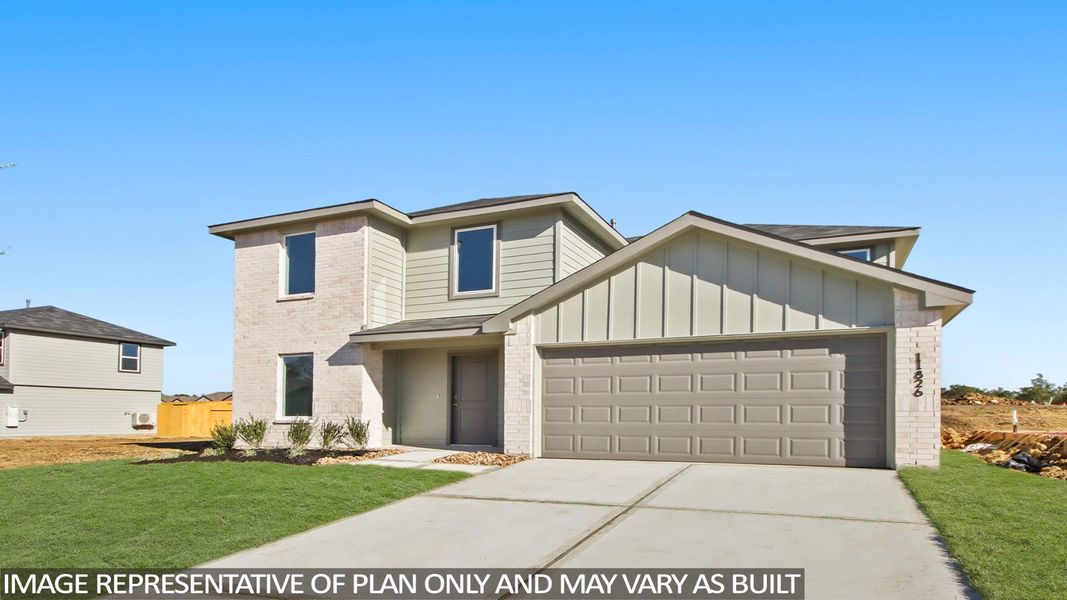 Representative exterior photo of a completed home built from the Plan by D.R. Horton in Mill Creek, Magnolia, TX (Image 16). Representative exterior photo of a completed home built from the Plan by D.R. Horton in Mill Creek, Magnolia, TX (Image 16).