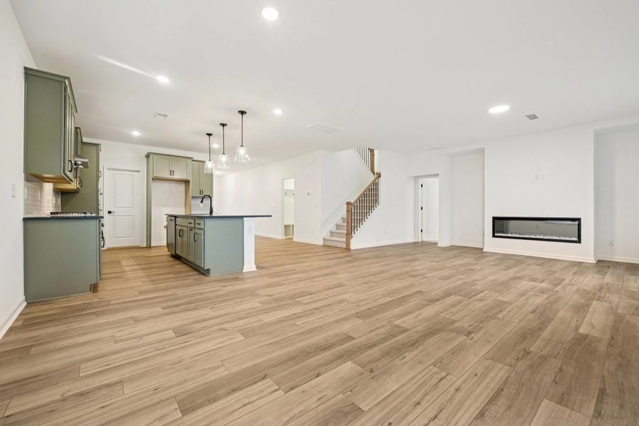 Kitchen featuring the AW Collection® Rosemary - Matte black, light wood, and garden-inspired style.