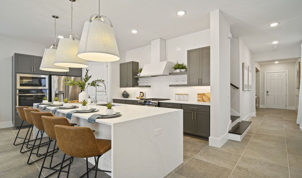 Open-concept kitchen with center island