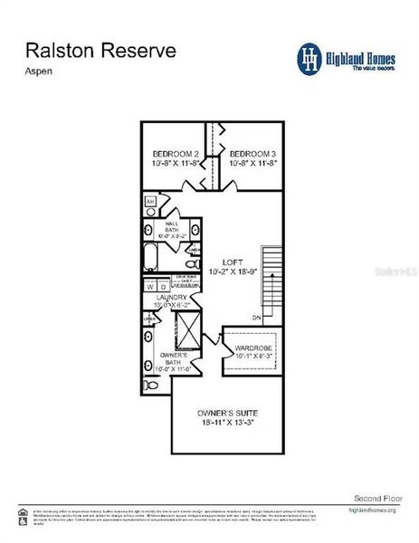 2D floor plan layout of this home in Ralston Reserve at Siena, St. Cloud, FL (Image 4).