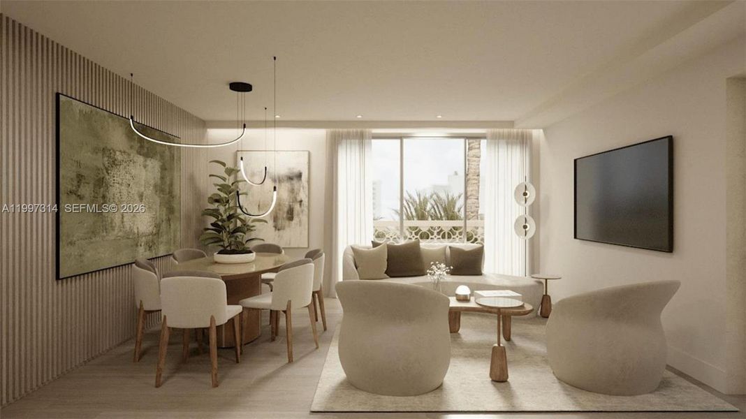 Furnished interior view inside a new home in , Miami Beach (Image 6).