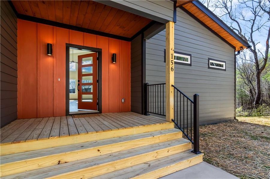 Exterior details and patio area of a home in , Ellijay (Image 3).