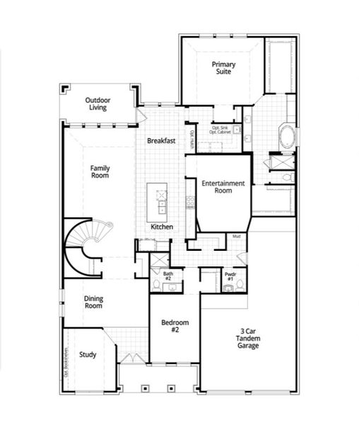 2D floor plan layout for the 223 Plan by Highland Homes in Briggs Ranch, San Antonio, TX (Image 30). 2D floor plan layout for the 223 Plan by Highland Homes in Briggs Ranch, San Antonio, TX (Image 30).