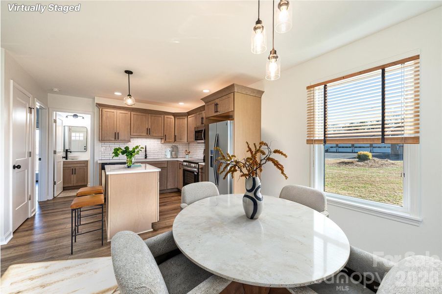 Refrigerator not included in home sale. Virtually Staged