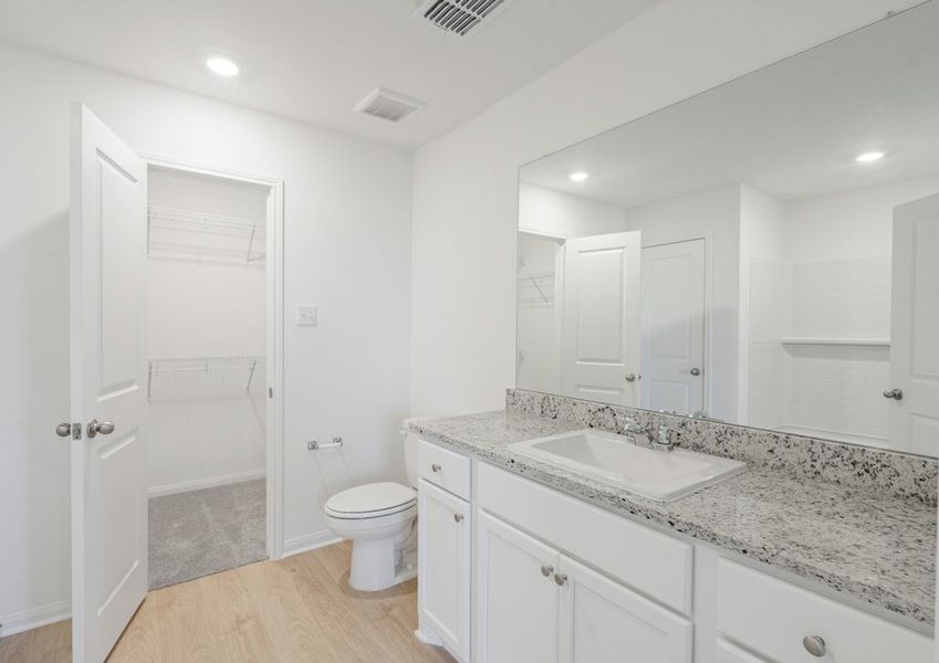 Master bathroom with a spacious vanity