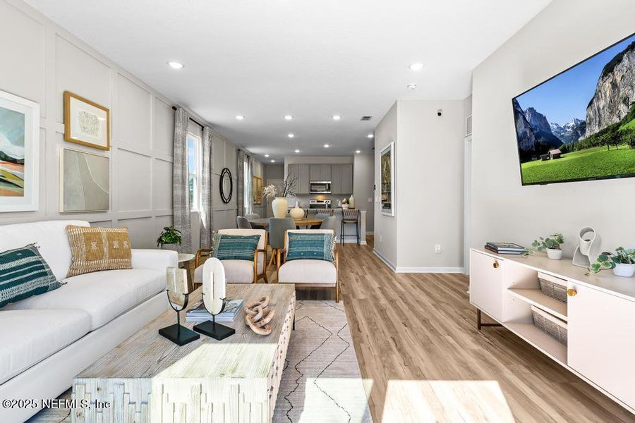Furnished interior view inside a new home in Palm Series at The Landings at Pecan Park, Jacksonville (Image 9).