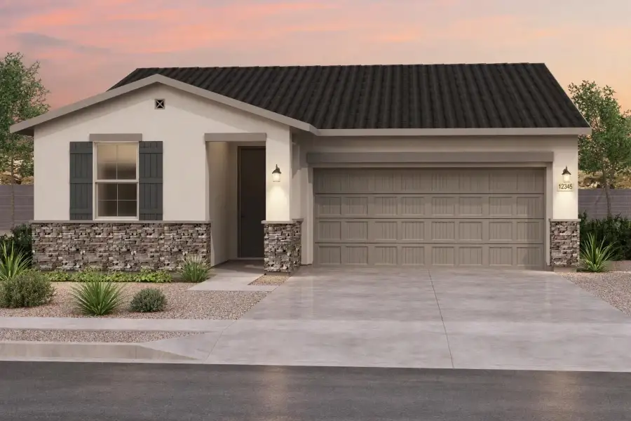 Representative exterior photo of a completed home built from the Clover by Brookfield Residential in Alamar, Avondale, AZ (Image 14).