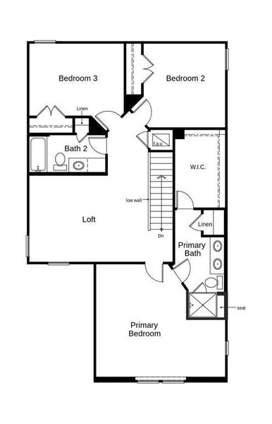 This floor plan features 3 bedrooms, 2 full baths, 1 half bath and over 1,900 square feet of living space.