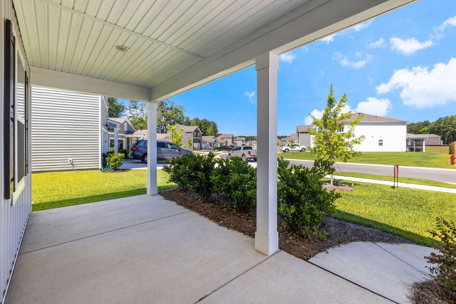 Exterior details and patio area of a home in Bradford Pointe, Summerville (Image 3). Exterior details and patio area of a home in Bradford Pointe, Summerville (Image 3).