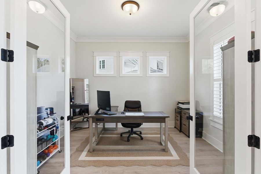 Furnished interior view inside a new home in Overlook at Copahee Sound, Awendaw (Image 4). Furnished interior view inside a new home in Overlook at Copahee Sound, Awendaw (Image 4).