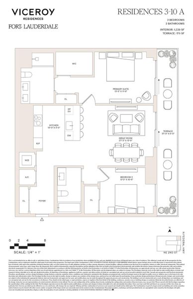 2D floor plan layout of this home in Viceroy Residences Fort Lauderdale, Fort Lauderdale, FL (Image 4).