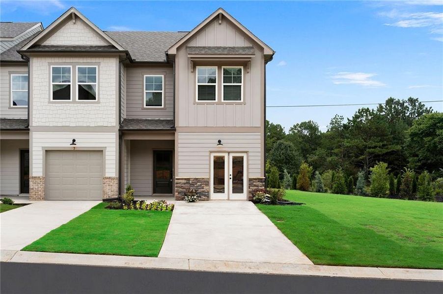Front exterior of a new home in , Cedartown, GA, highlighting curb appeal (Image 2). Front exterior of a new home in , Cedartown, GA, highlighting curb appeal (Image 2).