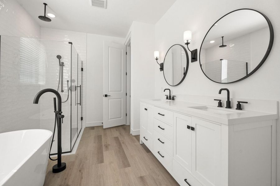 Luxury spa-like primary bathroom! The perfect place to unwind after a long day! Luxury spa-like primary bathroom! The perfect place to unwind after a long day!