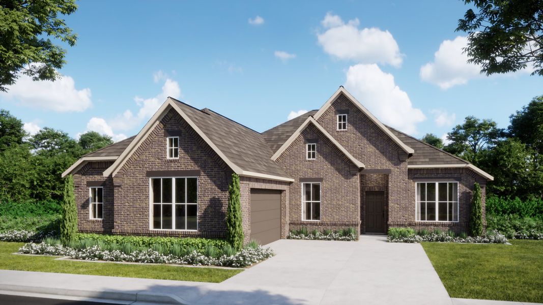 Representative exterior photo of a completed home built from the Concept 2267 by Risewell Homes in Abe's Landing, Granbury, TX (Image 9). Representative exterior photo of a completed home built from the Concept 2267 by Risewell Homes in Abe's Landing, Granbury, TX (Image 9).