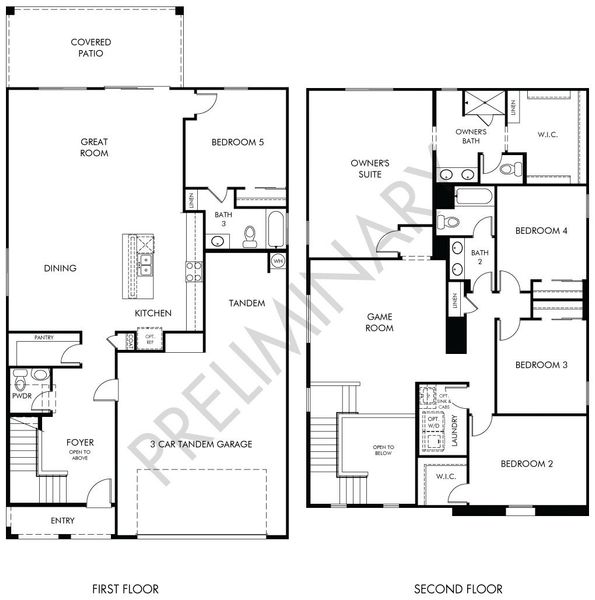2D floor plan layout for the Utopia by Meritage Homes in La Estancia - Arcadia, Tucson, AZ (Image 3). 2D floor plan layout for the Utopia by Meritage Homes in La Estancia - Arcadia, Tucson, AZ (Image 3).