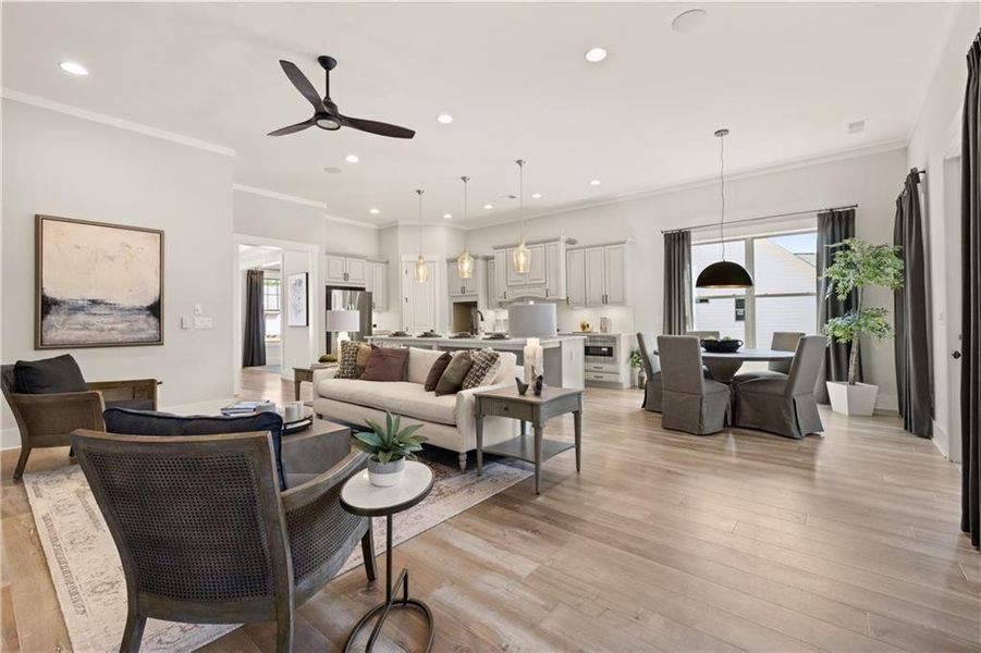 Furnished interior view inside a new home in Soleil Belmont Park, Canton (Image 8). Furnished interior view inside a new home in Soleil Belmont Park, Canton (Image 8).