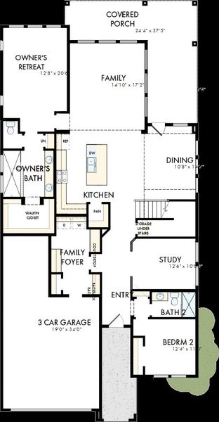 2D floor plan layout of this home in Bridgeland Central: Emerald Heights - Enclave Collection, Cypress, TX (Image 5).