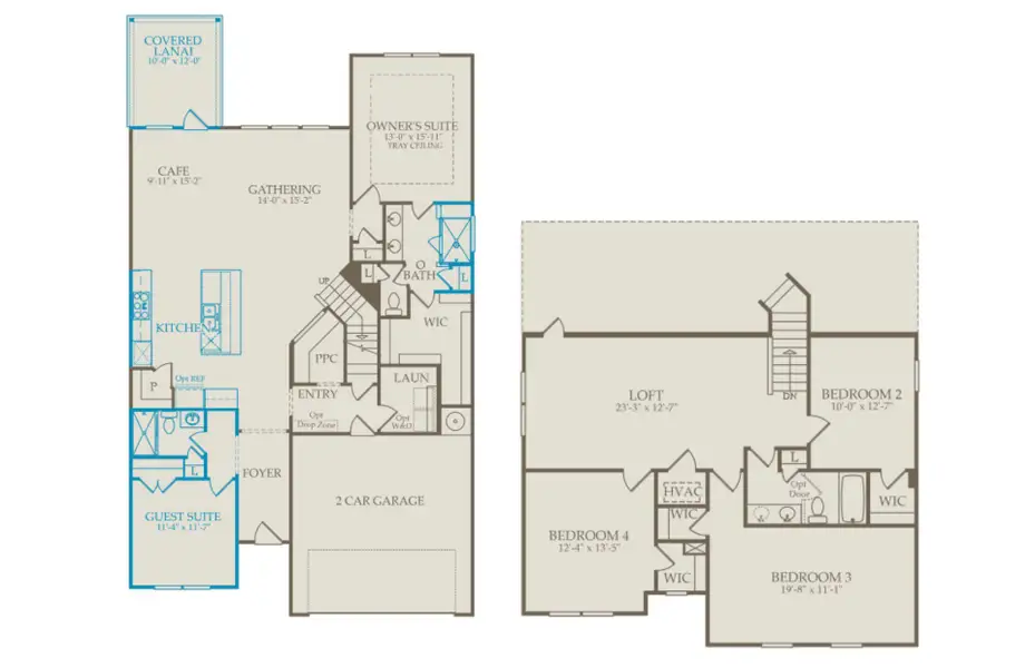 2D floor plan layout of this home in Independence at Carter's Station, Columbia, TN (Image 2). 2D floor plan layout of this home in Independence at Carter's Station, Columbia, TN (Image 2).