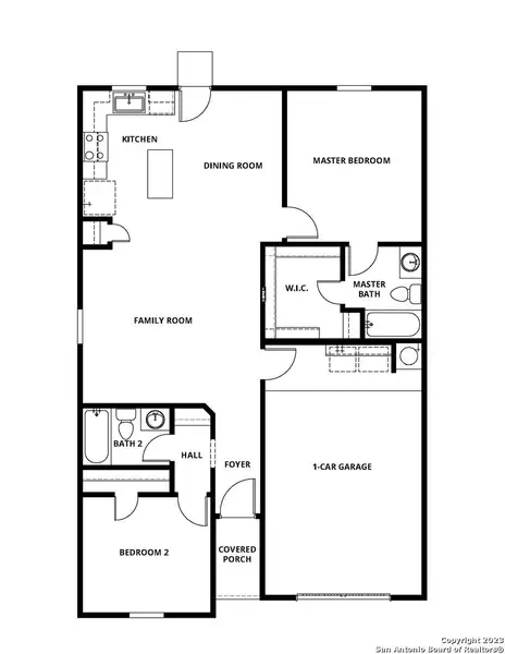 2D floor plan layout of this home in Luckey Ranch, San Antonio, TX (Image 3).
