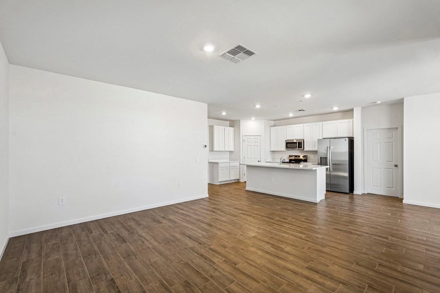 Great room and kitchen