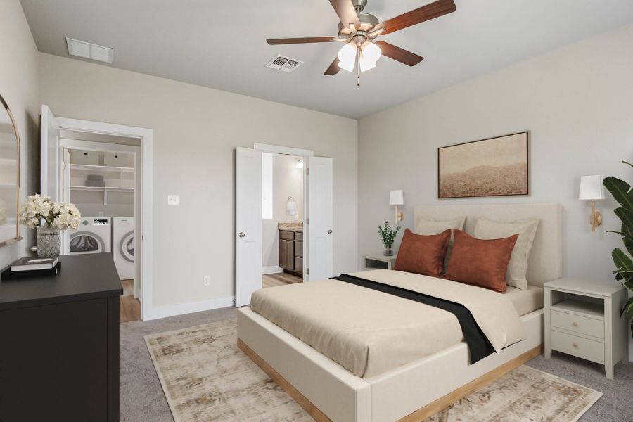 Representative furnished interior of a home built from the Newport by Omega Builders in Southern Pointe, College Station (Image 9).