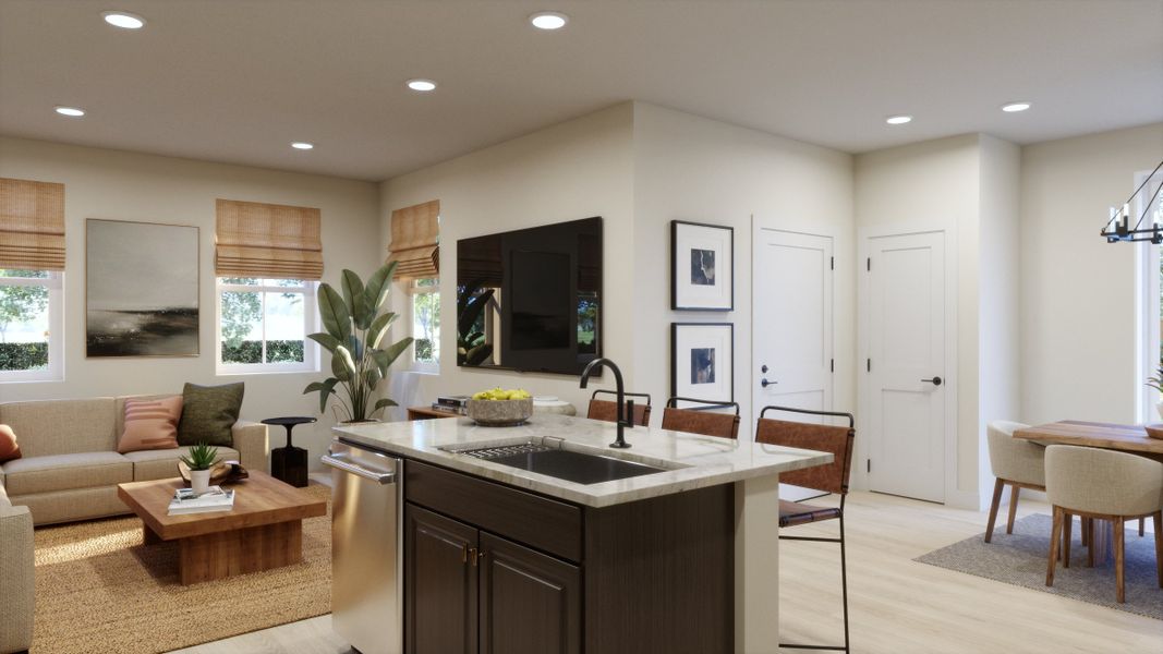 Representative furnished interior of a home built from the 2501 by Risewell Homes in Harvest Crossing, Aurora (Image 5).