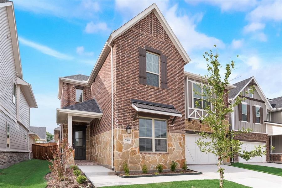Front exterior of a new home in Bayside, Rowlett, TX, highlighting curb appeal (Image 20).