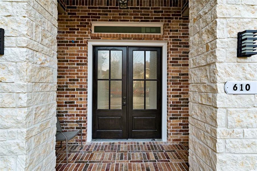 Entrance to property with french doors