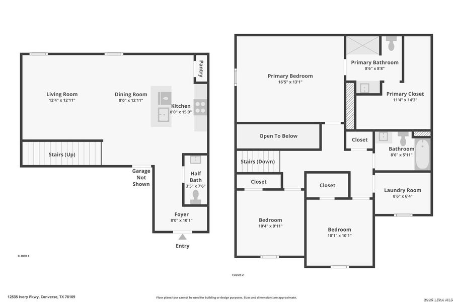 2D floor plan layout of this home in Avenida, Converse, TX (Image 3).