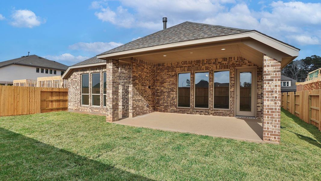 Exterior details and patio area of a home in Grand Central Park, Conroe (Image 2). Exterior details and patio area of a home in Grand Central Park, Conroe (Image 2).