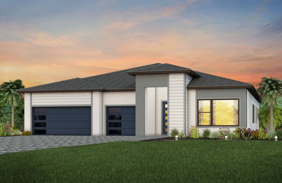 Representative exterior photo of a completed home built from the Renown by DiVosta in Greyhawk Landing, Lake Worth, FL (Image 23).