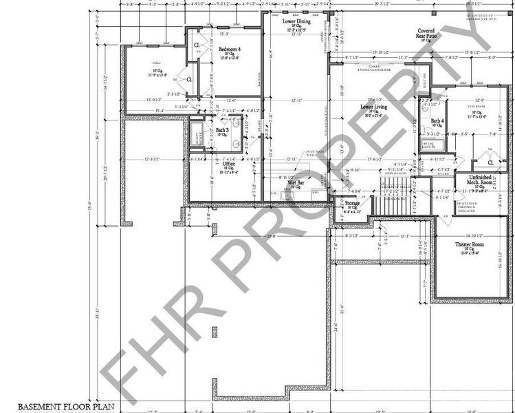 Basement level layout. Subject to builder changes without notice