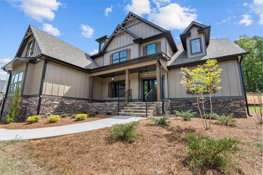 Front exterior of a new home in , Carrollton, GA, highlighting curb appeal (Image 23).