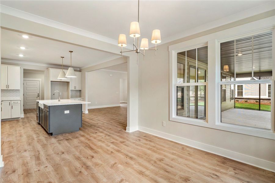 This primary bathroom features a spacious shower a