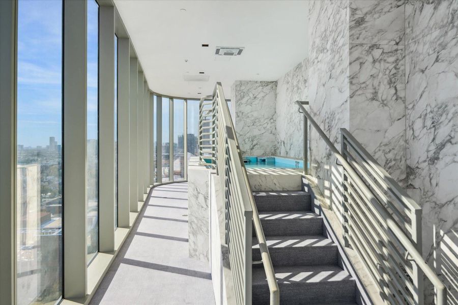 Residents have access to this jet powered lap pool; reservation only