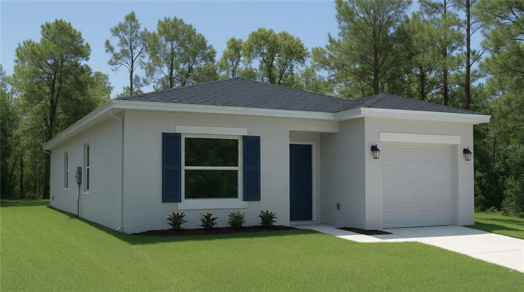 Front exterior of a new home in , Weeki Wachee, FL, highlighting curb appeal (Image 1). Front exterior of a new home in , Weeki Wachee, FL, highlighting curb appeal (Image 1).