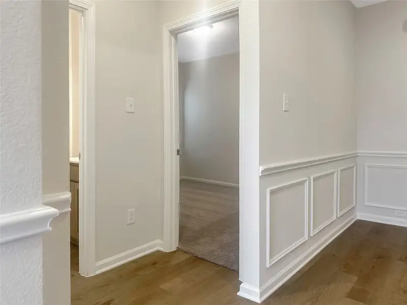 The Crawford- Foyer into Hall. Home is under construction, photos used for illustration only; actual features, colors, and upgrades may vary.