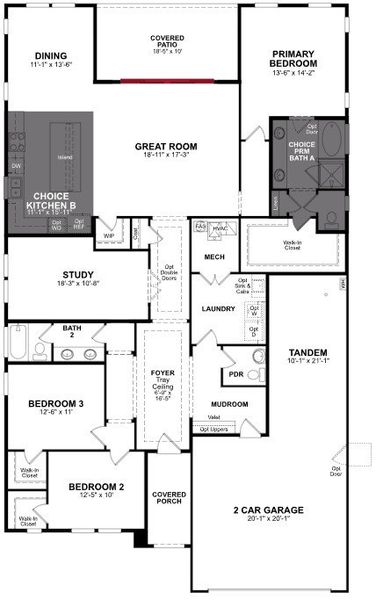 2D floor plan layout of this home in Montana Vista - Summit, Buckeye, AZ (Image 3).