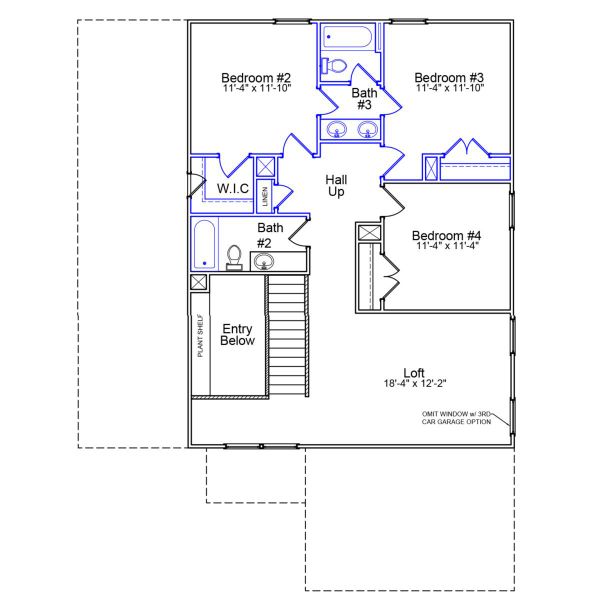 2D floor plan layout of this home in Hawthorn Ridge, Inman, SC (Image 3).