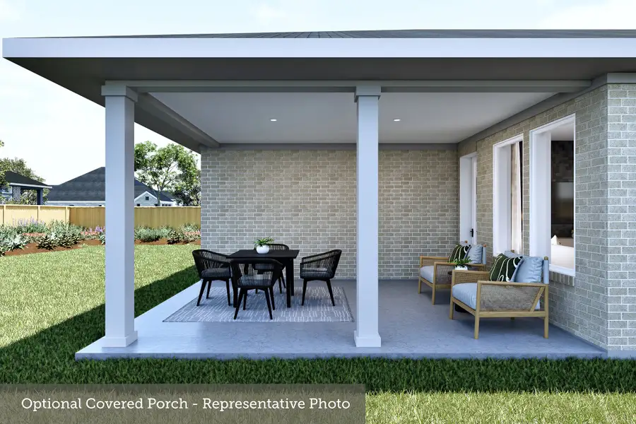Representative exterior details of a home built from the The New Braunfels by David Weekley Homes in The Grand Prairie - Meadow Collection, Hockley (Image 3).