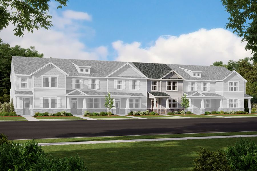 Representative exterior photo of a completed home built from the Murphy by Mattamy Homes in The Townes at Cheyney, Charlotte, NC (Image 20). Representative exterior photo of a completed home built from the Murphy by Mattamy Homes in The Townes at Cheyney, Charlotte, NC (Image 20).
