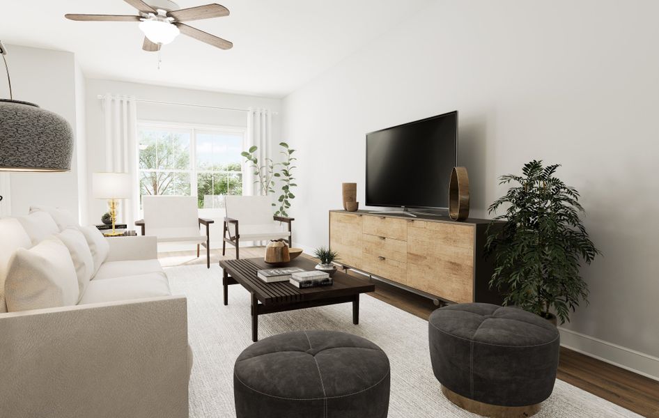 Bright Living Room With Modern Design in The Harrington