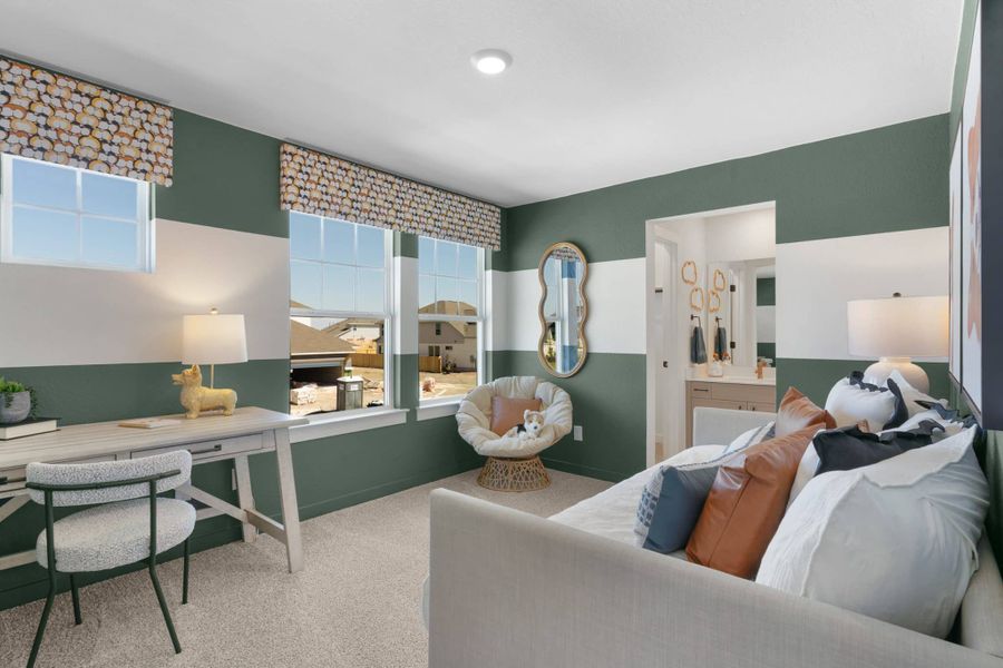 Furnished interior view inside a new home in The Grove at Blackhawk, Pflugerville (Image 13). Furnished interior view inside a new home in The Grove at Blackhawk, Pflugerville (Image 13).