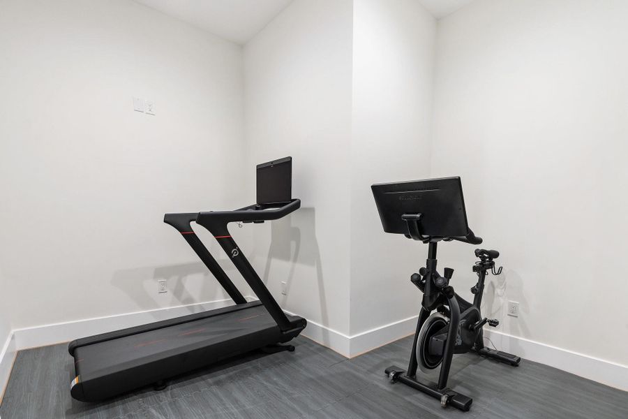 This flex room is currently being used as a gym but could be your next podcast room. (Sound proof room) This flex room is currently being used as a gym but could be your next podcast room. (Sound proof room)