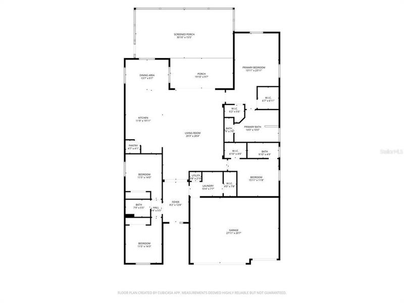 2D floor plan layout of this home in Solera at Lakewood Ranch, Bradenton, FL (Image 5).