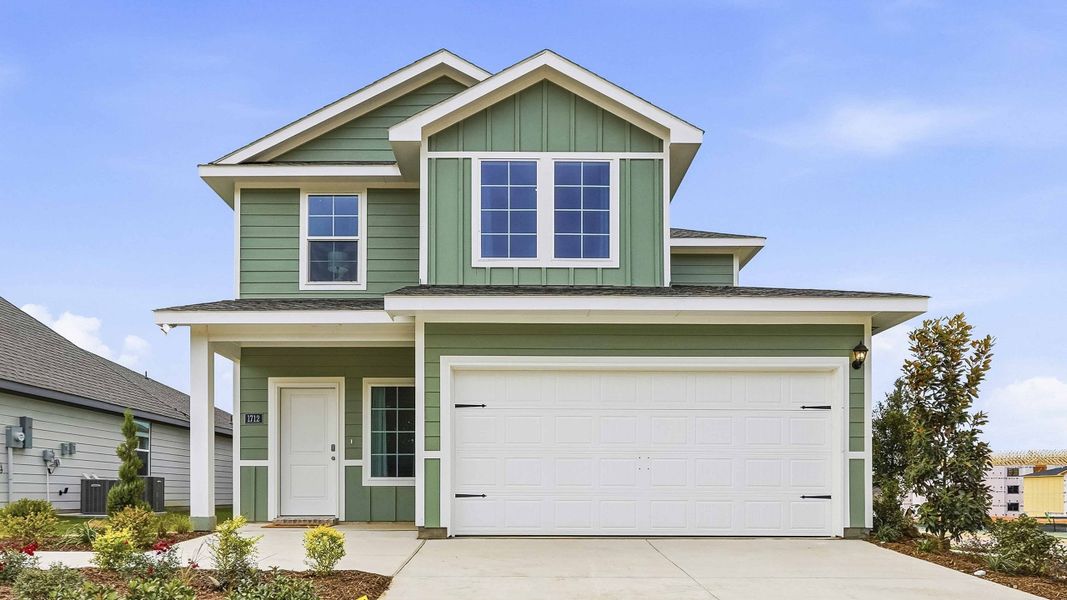 Representative exterior photo of a completed home built from the HANNA by D.R. Horton in Blaire Lake, Tyler, TX (Image 1). Representative exterior photo of a completed home built from the HANNA by D.R. Horton in Blaire Lake, Tyler, TX (Image 1).