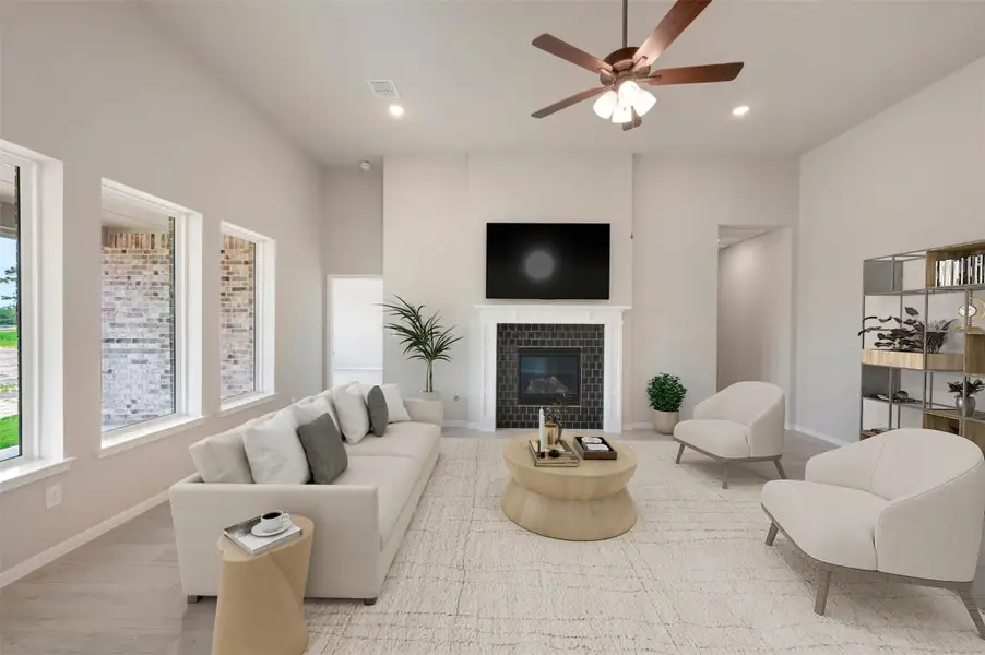 Cozy great room with fireplace (*Photo not of actual home and used for illustration purposes only.)