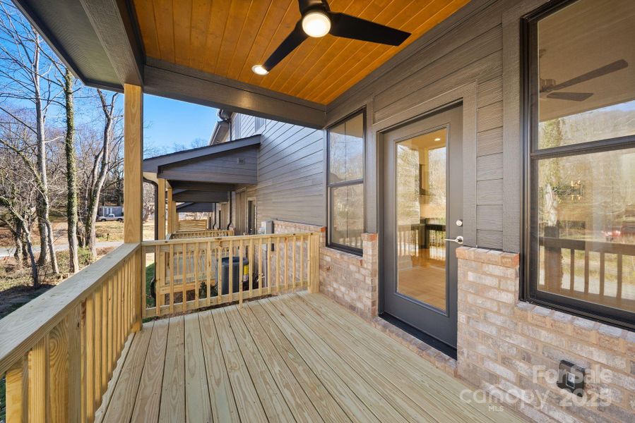 Exterior details and patio area of a home in , Asheville (Image 21).