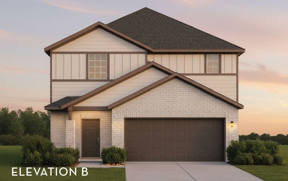 Representative exterior photo of a completed home built from the Alder by CastleRock Communities in Sunset Oaks, Maxwell, TX (Image 3).