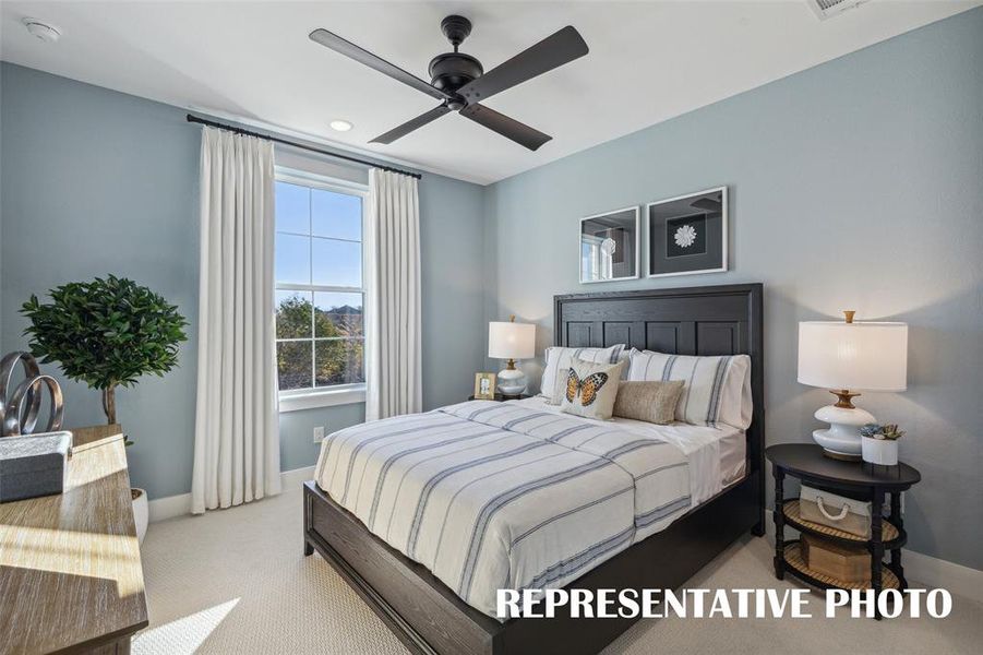 One of several nicely sized secondary bedrooms in our Madison II floor plan.  REPRESENTATIVE PHOTO